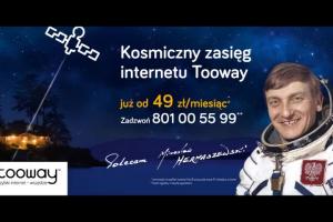 Kosmonauta Mirosław Hermaszewski reklamuje internet Tooway
